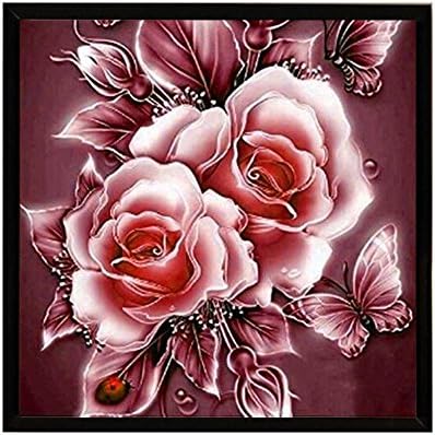 Whitelotous Retro Rose Flor 5d Diamante Kit de pintura parcial broca de strol