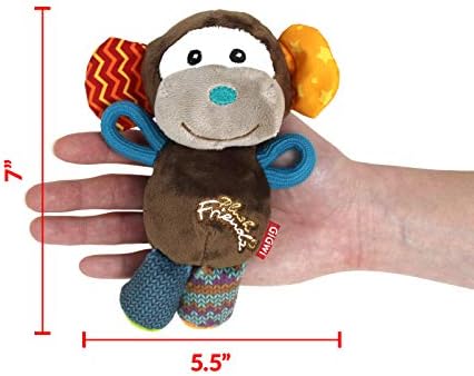 Gigwi Dog Toy Plush Friends Puffy Animal Monkey