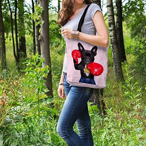 Bang Tidy Roupas French Bulldog Frenchie Boxing Gifts Para proprietários de amantes de cães - sacolas de ombro reutilizáveis