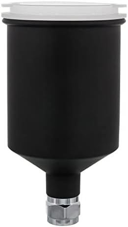ELITE MASTER DE ELITE 150 mL de gravidade de alumínio de alumínio Touch-up Spray Paint Gun Cup com uma tampa de push-on de plástico sem gotejamento-copo preto fosco, se encaixa em todas