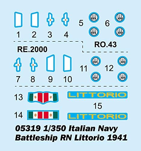 Trompetista TRU05319 Battleship da Marinha italiana RN Littorio 1941 Kit de modelo plástico, vários