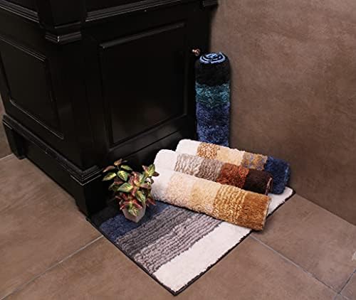 Luxe Home International Bath Rug Microfiber Anti - água derrajada tapetes absorventes para banheiro, entrada, cozinha, cabeceira, porta - pedaço de 1, tabaco, 16 x 24