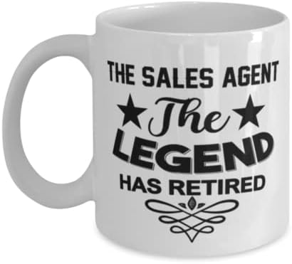 Agente de vendas caneca, a lenda se aposentou, idéias de presentes exclusivas de novidades para agente de vendas, copo