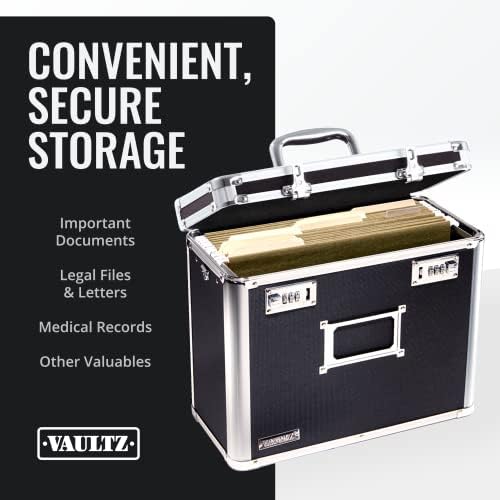 Caixa de organizador de arquivos Vaultz - 14 x 7 x 12,19 polegadas Tamanho da letra, bolsas de armazenamento portáteis