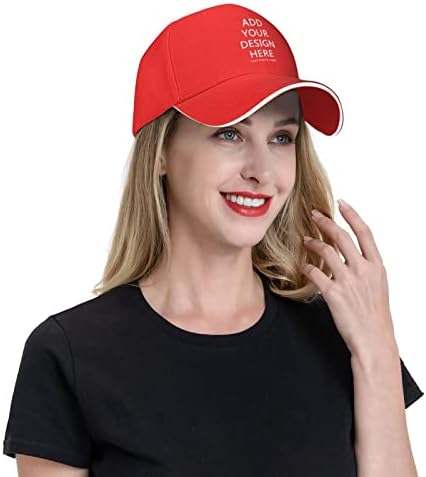 Poitvd personalize chapéu design seu próprio logotipo/text/imagem, chapéus de malha unissex personalizados para homens mulheres, snapback beisebol tap pai para o ar livre vermelho ajustável