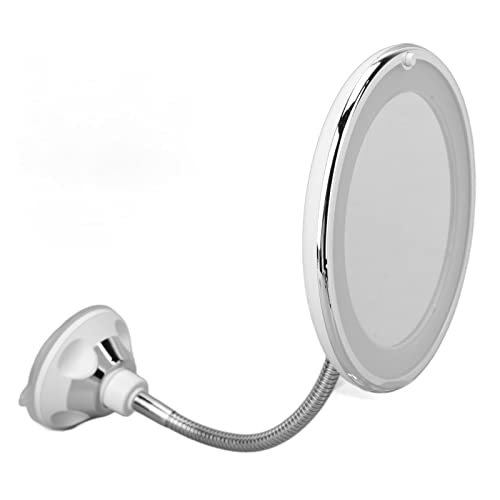 Espelho de ampliação, ampla aplicação de 10x espelho flexível espelho fácil de sucção de sucção com luz de enchimento de led para viagem