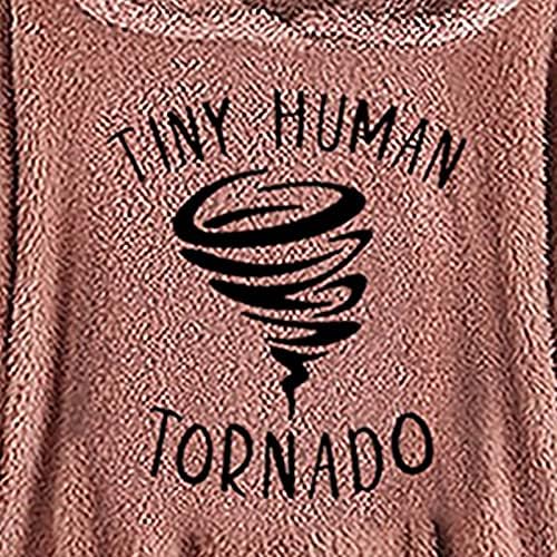 uikmnhol capuz feminino casual ouvido com tampas confusas e outono e inverno com manga longa comerzado de lã Tornado Sweatshirt