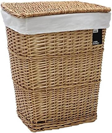 JVL Classic Honey cônico Willow Wicker forro lençando lavanderia cesta, 57 x 45 x 32 cm