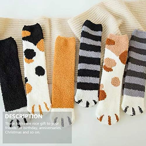 Galpada Meias Fuzzy 6 pares de meias de lã de coral espetadas