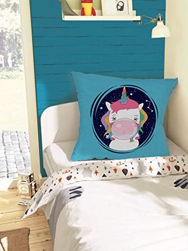 Vizor Berçário Decorativo travesseiro Decor de almofada Caixa UNICORN Pink Bubble Kids Room 20 x 20
