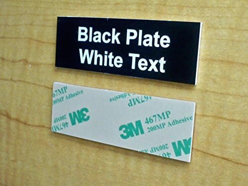 Placa de placa preta de placa preta gravada personalizada com apoio adesivo | Gravura incluída
