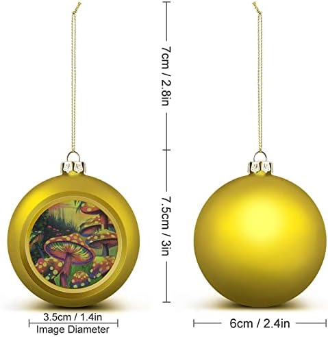Magic Iridescente Cogumelos Bola de Natal Bola Surveda à prova de suspensão para decorações de festa na lareira da árvore de Natal