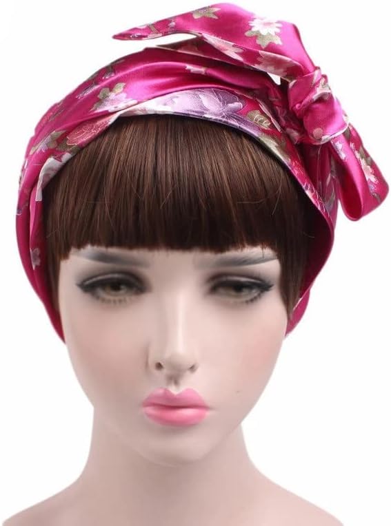 Pdgjg feminino tampa de chuveiro noturno bap teácido chapéu de capacete capa de cabeça cetim de cetim lenço de turbante