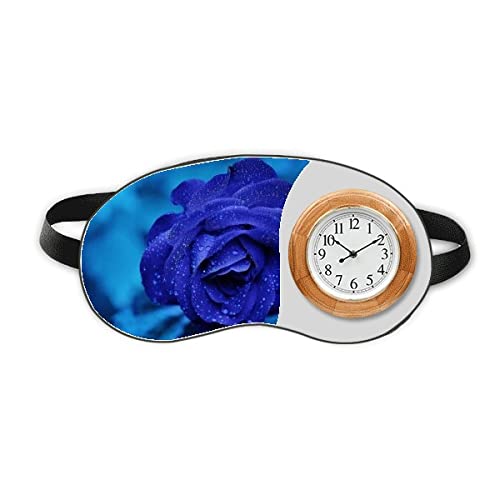 Dark Blue Roses Flowers Art Deco Fashion Sleep Eye Head Clock Sombra Tampa
