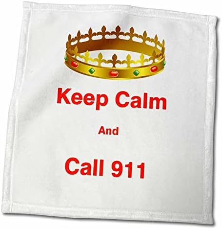 Imagem 3drose de manter a calma e ligar para o 911 com coroa de ouro - toalhas