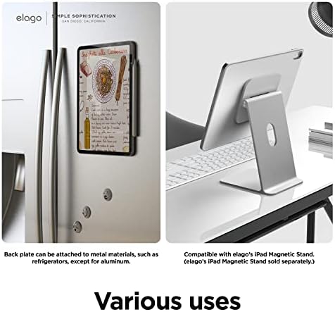 ELAGO MAGNETIC FOLIO CASE PARA IPAD 10ª geração - a placa traseira pode ser anexada a materiais de metal, compatíveis com a Apple lápis e a caixa de lápis de Elago