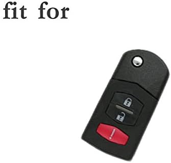 Segaden Silicone Cover Protetor Caso Sket On Sket Jacket Compatível com Mazda 3 Button Flip Remote Key FOB CV2532 Grey