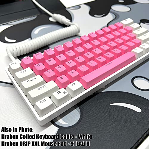 Cabo de enrolado branco e Kraken XXL Drip Stealth Mouse Pad