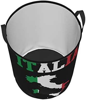 Bandeira do mapa italiano Rapazina cestas de armazenamento circular organizador de brinquedos dobráveis ​​para cesto de banheiro