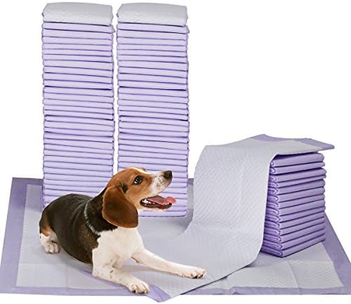 PetPhabet 100 Pack Dog Pee Pads 23 por 24 polegadas, almofadas de treinamento de cães com perfume de lavanda com atraente