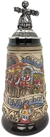 Liesl Lid Oktoberfest Caneca de 1 litro Tankard Zoller & Born Caneca alemã feita na Alemanha Cerâmica colecionável Beer
