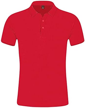 Camisas de pólo masculinas de manga curta casual slim fit button camisetas de golfe esticadas de verão de verão esportes