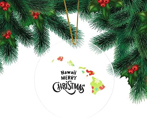Feliz Natal Havaí Estado de Natal Ornamentos de Natal personalizados Ornamento de Natal personalizado Acessórios de árvore de Natal