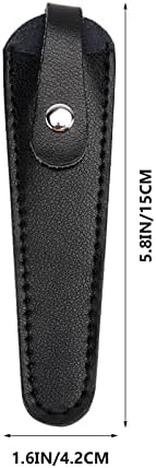 BEAVORTY 4 PCS Mangas de tesoura Proteção Aparador de armazenamento sobrancelha genuína Protetor de coldre e coldre Black