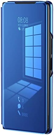 Compatível com Samsung Galaxy Z Fold 2 5g Caixa de telefone Clear Exibir maquiagem espelho de choque à prova de choque com Kickstand para Samsung Z Fold 2, roxo