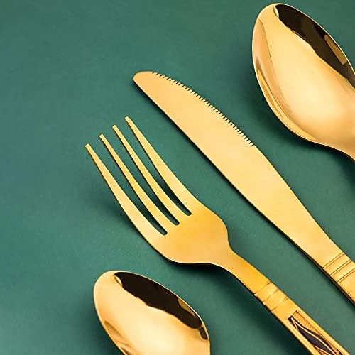 Conjunto de talheres de Taiyoko, conjunto de utensílios, conjunto de talheres de 25/50 peças para 5/10, incluindo garfo de faca e colher, jantar em casa de aço inoxidável