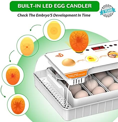 Incubadora de ovos, incubadoras para chocar ovos com controle totalmente automático e controle de umidade, incubadora digital de ovo de pato de frango transparente