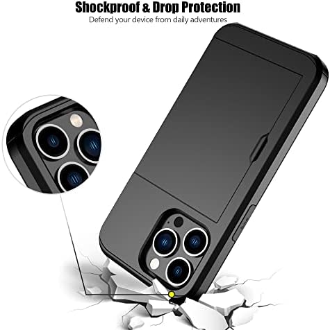 NVOLLNOE para iPhone 13 Pro Case com porta -cartas Proteção pesada Proteção dupla camada de choque de choque de choques Casa de carteira