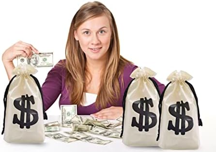 48pcs 6,3 x 9 polegadas sacos de dinheiro para festas decorações de dinheiro Bolsa de dinheiro decorações de festas de festas