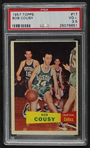 1957 Topps # 17 Bob Cousy Boston Celtics PSA PSA 3.50 Celtics Holy Cross