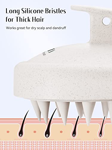Massageador de couro cabeludo heeta 3 Pacote para o crescimento do cabelo, cerdas de silicone macias para remover a caspa