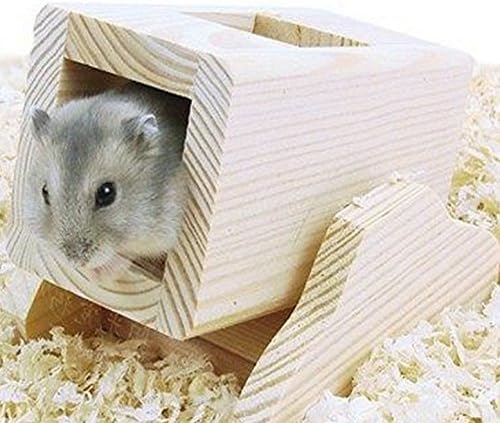 Ivyise Pequenos Animais Petos Prayground Natural Gaiola de madeira Play Play Tunnel Cage Home Hide Balance Toy para camundongos