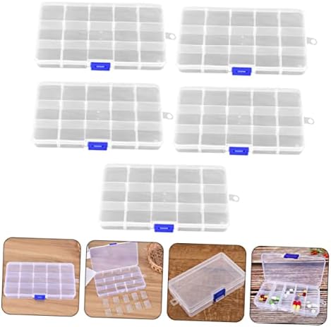 Fomiyes 5pcs Caixa de armazenamento Caixa de peças pequenas Caixa de organizador Clear Organizer caixa de recipientes de contêiner