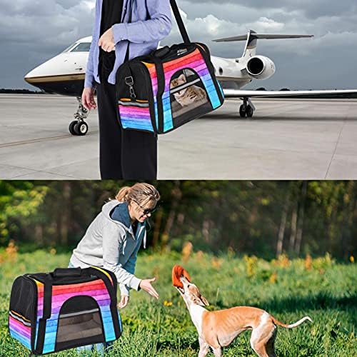 Pet Transport Listrie arco-íris transportadores de viagem de animais de estimação para gatos, cães de cachorro confortável