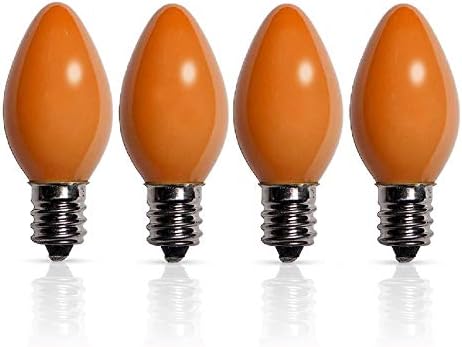 4 Pacote 7 Watts C7 Lâmpadas de Night Ceramic Orange colorido 7c7 120 volts candelabra e12 lâmpadas de base para
