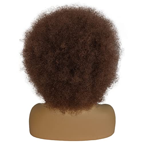ANOGOL Hair Cap Afro Kinky Curly Wig Brown Curly Wig para Mulheres Negras Brown Wigs Wigs Puff Wig Synthetic Wigs for Party Halloween