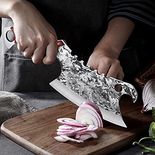 Design legal Hand Cleaver de carne e machado de cozinha Conjunto de machado Ultra Sharp Butcher Knife Pesados ​​Cleaver Cleave Facilhas de cozinha para acampamento ao ar livre de cozinha, churrasco