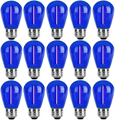 Minsily 15 pacote s14 lâmpadas LEDs lâmpadas de reposição de Natal azul 1 W Bulbos de lâmpadas vintage edison plástico