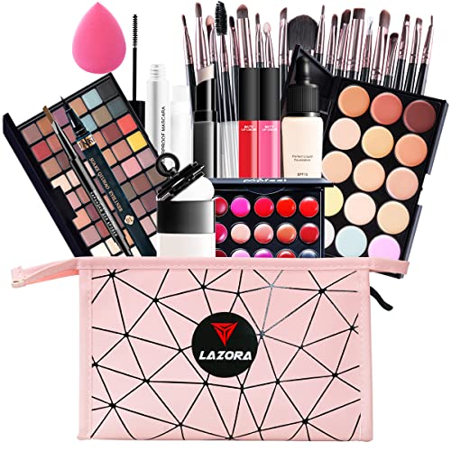 Tudo em um kit de maquiagem para meninas inclui sombra de escova cosmética do lipstick lip gloss gloss concretista bastão