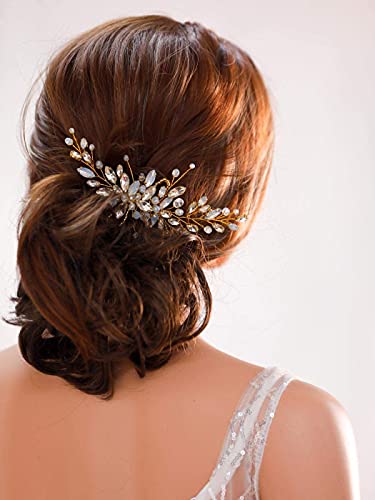 Yean Hair Hair pente de strassmões opalas de cristal vintage clipes de cabelo de noiva pentes para noivas e damas de honra