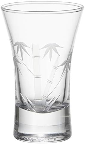東洋 佐々 木 Toyo Sasaki Glass 09112-75 Vidro de saquê frio, copo Kiriko, Kiriko de bambu, lava-louças seguro, feito no Japão, aprox. 4,3 fl oz, 120 peças, claro