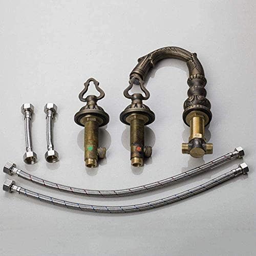 Torneira Nzdy Brass sólida Brass Antique 3 PCs Dragon Totem Bather Sink Torneira Spray Spray Manguar