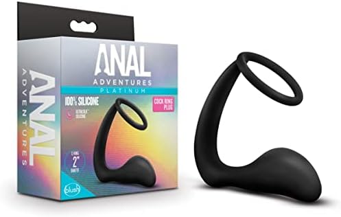 Bush Anal Adventures C Plugue de anel - Platina Puria Silicone - Ultrasilk Smooth - Hands Free Praxtate Pleasure Male adulto Toy para homens e casais - Aumente a resistência - intensifique o orgasmo masculino - preto