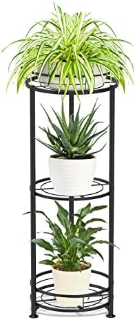 Oppro 3 Metal Metal Plant Stands Indoor Outdoor, 32 ”de altura Patete de flores de ferro forjado para múltiplas