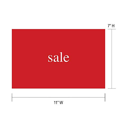 NAHANCO CD711S5 Cartão de sinal de varejo para displays, “venda”, 7 ”h x 11” W, vermelho com impressão branca sólida e minúscula em