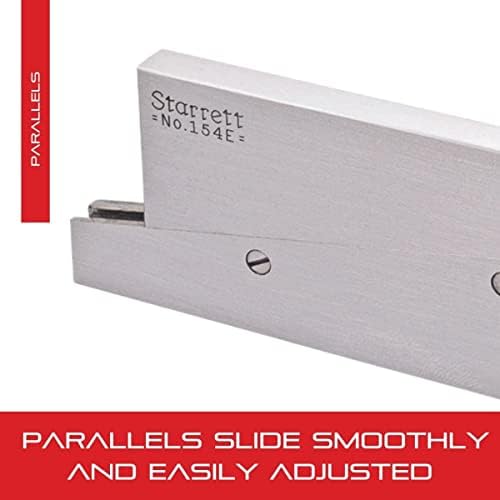 Starrett Steel ajustável paralelo ao acabamento regular de aço, leitura rápida para layout, trabalho de gaging e inspeção-5-1/16